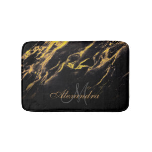 Black and Golden Granite Bath Mat