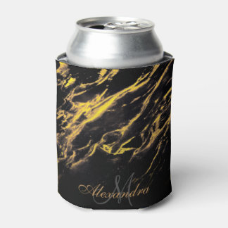 Black and Golden Granite Can Cooler