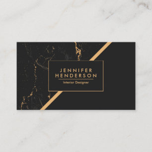 Black and Golden Marble Business Card