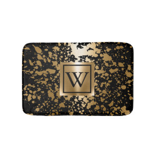 Black and Golden Metallic Brush Bath Mat