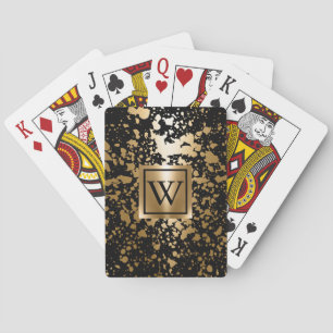 Black and Golden Metallic Brush Playing Cards