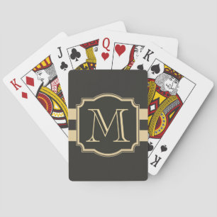 Black and Golden Monogram Playing Cards