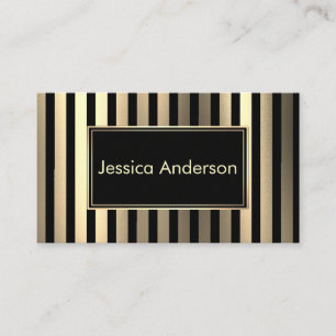 Black and Golden Stripes Business Card