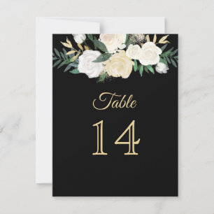 Black and Golden Table Number Cards