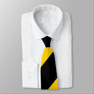 Black and Golden Yellow Broad Regimental Stripe Tie