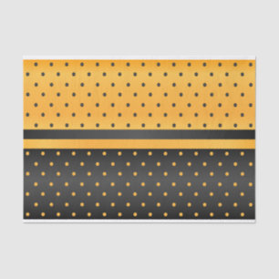 Black and Golden Yellow Polka Dot Pattern Tissue Paper