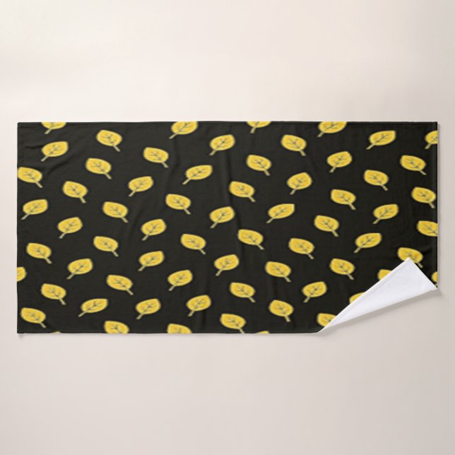 Black And Golden Yellow Towel (Bath Towel)