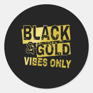 Black And Golds Cool Design Classic Round Sticker