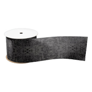 Black And Gray Abstract Graphic Art Design Satin Ribbon