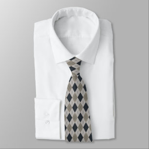 Black And Gray Argyle Tie