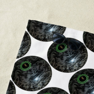 Black And Gray Lawn Bowl, Beach Towel