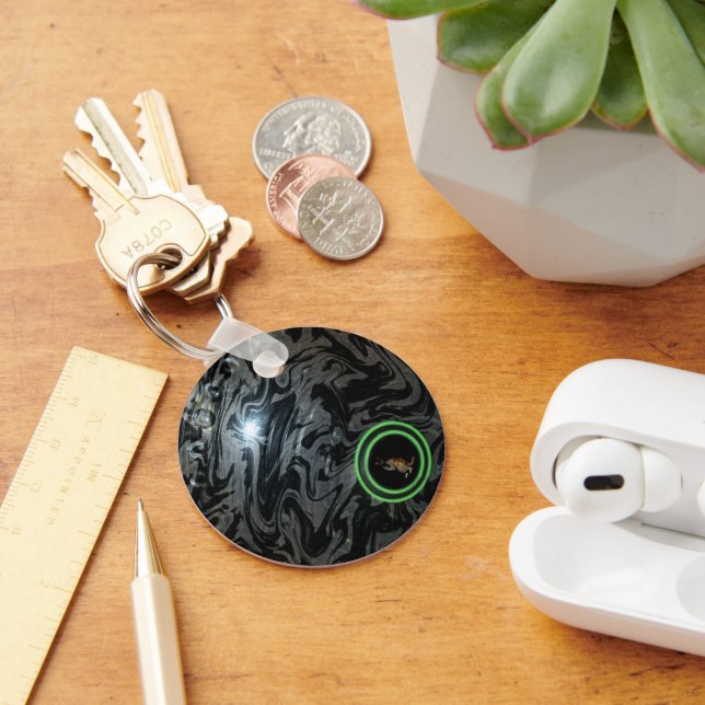 Black And Gray Lawn Bowl, Keyring (Desk)
