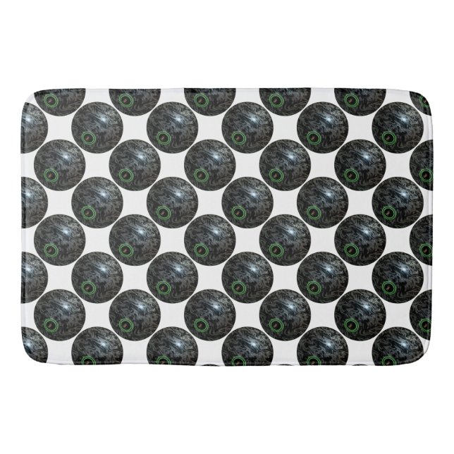Black And Gray Lawn Bowl, Memory Foam Bathmat (Front)
