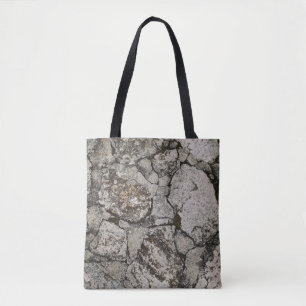 Black and gray stone fragment tote bag