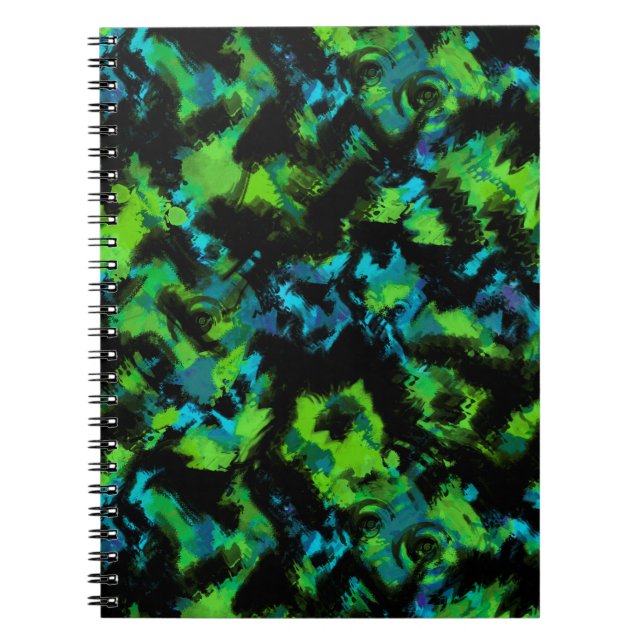Black and green abstract notebook (Front)