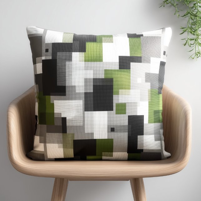 Black and Green Abstract Pattern Cushion (Creator Uploaded)