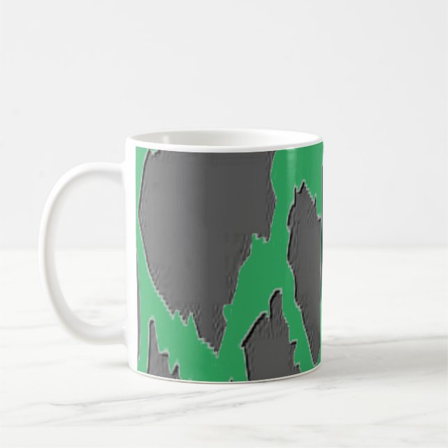 Black And Green Animal Printed Zebra Stripe coffee Mug (Left)