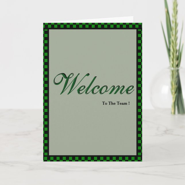 Black and Green Border Welcome to the team Card (Front)