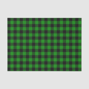 Black and Green Buffalo Plaid Tissue Paper