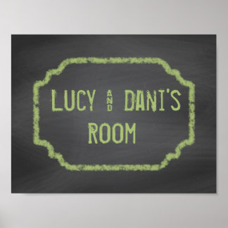 Black and Green Chalkboard Roommates Wall Art