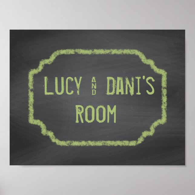 Black and Green Chalkboard Roommates Wall Art (Front)