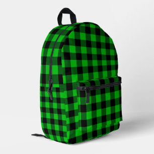 Black and Green Check Backpack