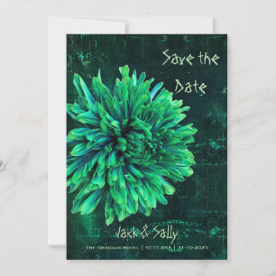 Black and Green Chrysanthemum Save The Date