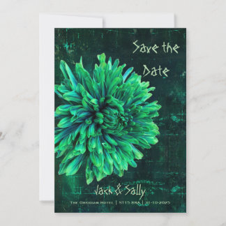 Black and Green Chrysanthemum  Save The Date