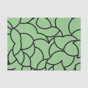Black and Green Comingled Abstract Tissue Paper