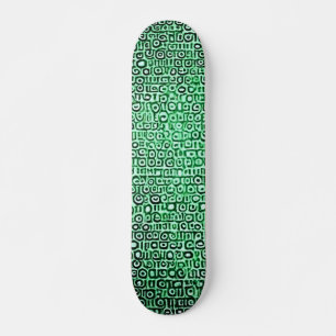  Black and Green Computer Code #1 Skateboard