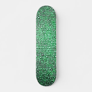 Black and Green Computer Code #1 Skateboard