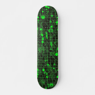 Black and Green Computer Code #5 Skateboard