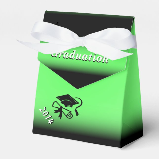 Black and Green Graduation Personalised Favour Box (Front Side)