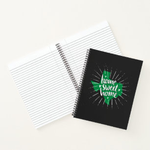 Black and Green Home, Sweet Home - Texas Notebook