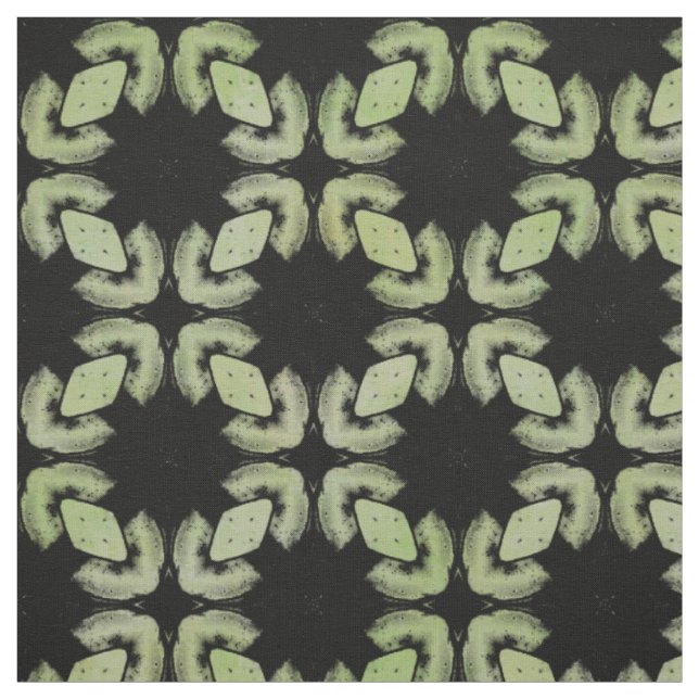 Black and Green Modern Urban Pattern Fabric (Swatch)