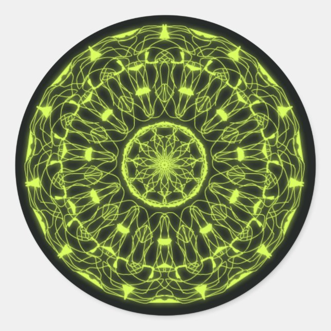 Black and Green Psychedelic Stickers (Front)