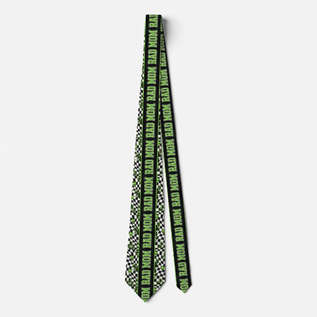 Black and Green Rad Mum small skulls Tie (Front)