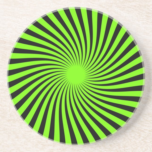 Black and Green Swirl Coaster (Front)