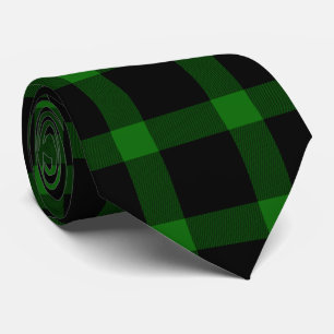 Black and Green Tartan Plaid Pattern Tie