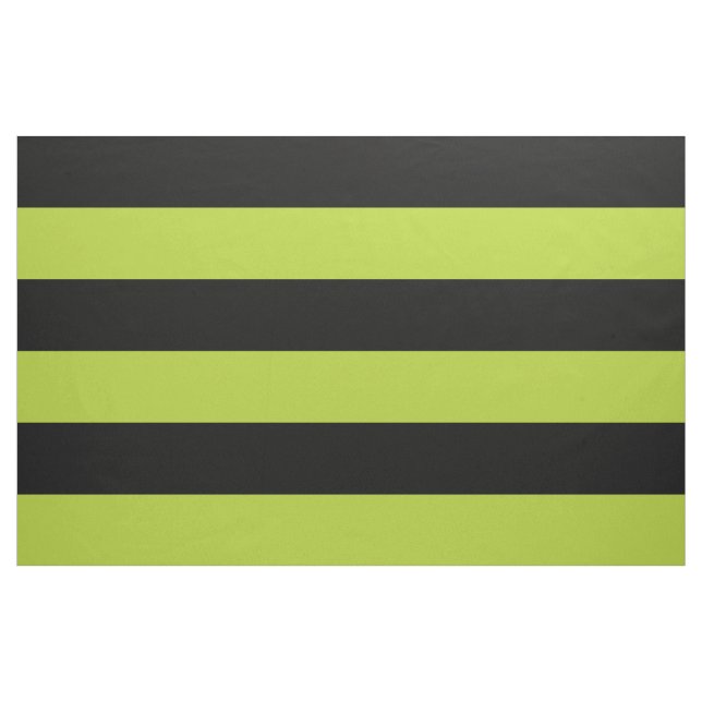 Black and Green Wide Stripes Large Scale Fabric (Yard)