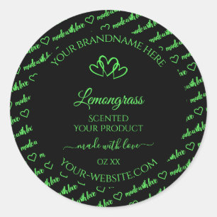 Black and Green Words Cloud Product Labels Hearts