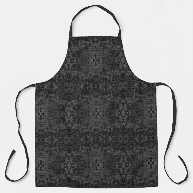 Black And Grey Abstract Graphic Art Design Apron (Front)