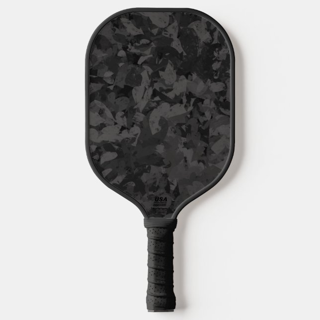 Black And Grey Abstract Graphic Art Design Pickleball Paddle (Front)