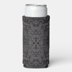 Black And Grey Abstract Graphic Art Design Seltzer Can Cooler