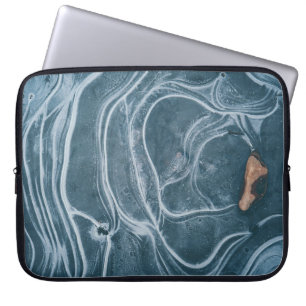 Black and grey abstract painting laptop sleeve