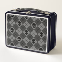 Black and Grey Alien Argyle Pattern
