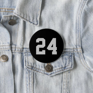 Black and Grey Athlete Jersey Number 7.5 Cm Round Badge