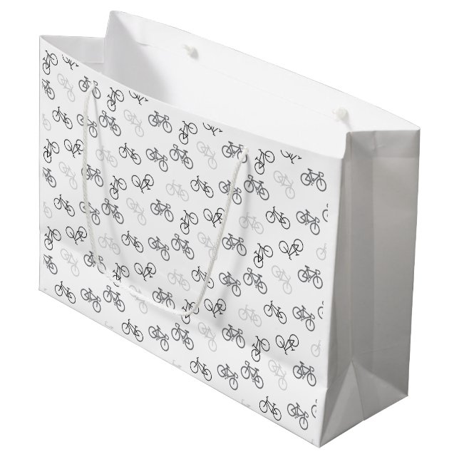Black and Grey Bikes Large Gift Bag (Front Angled)