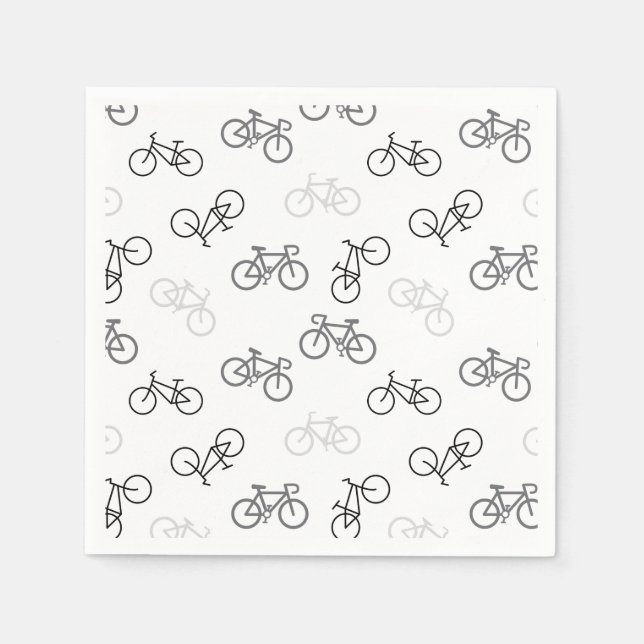 Black and Grey Bikes Napkin (Front)