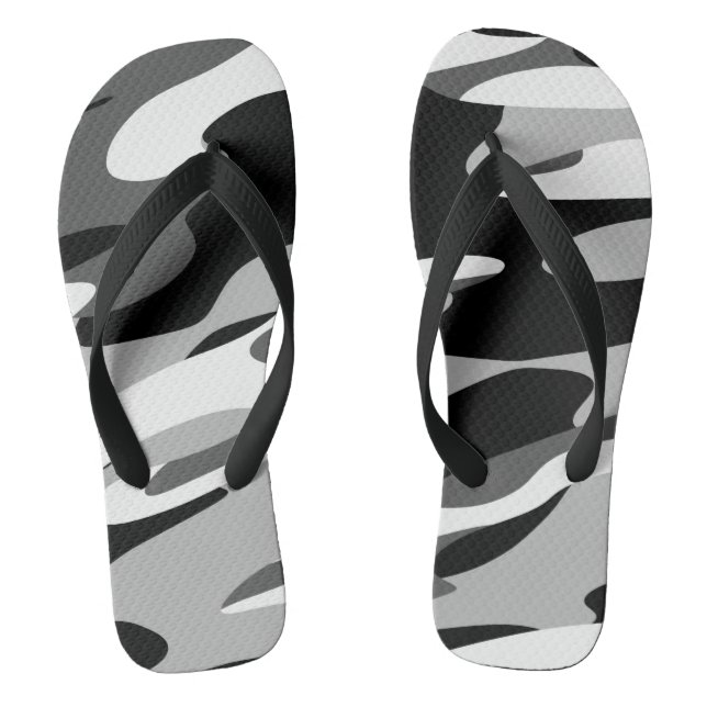 black and grey camo abstract jandals (Footbed)